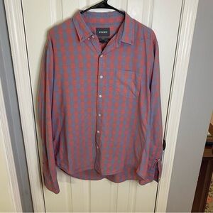 Bonobos‎ Casual Red and Blue Plaid Shirt Preppy Work Business Casual